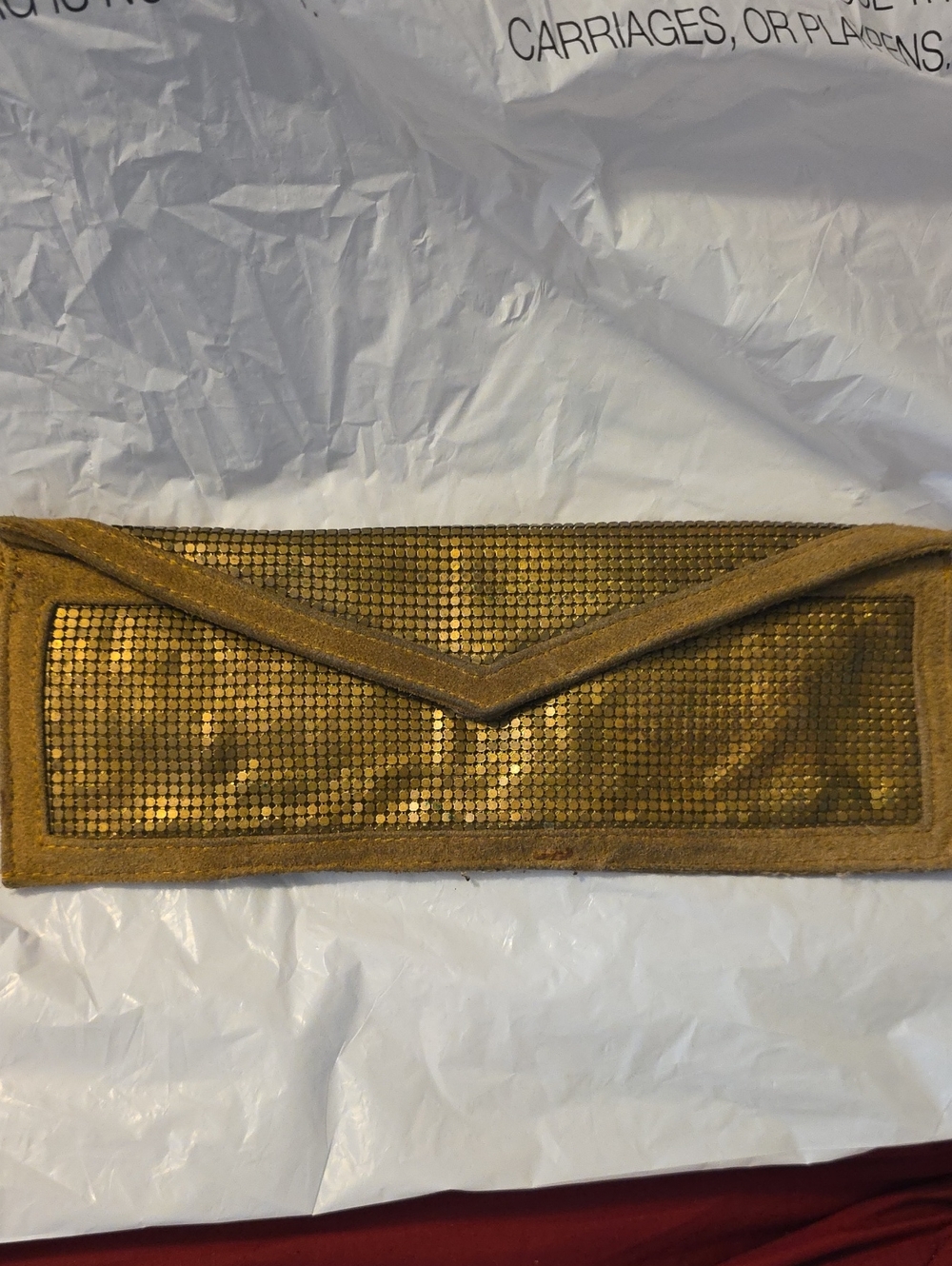 Vintage Roberta Freymann Gold Sequin Envelope Clutch - Women Bags